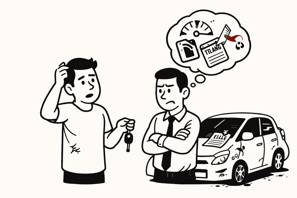 Ilustrasi Dilema Pinjam Mobil
